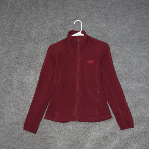The North Face TKA 100 Fleece Jacket Womens S Burgundy Full Zip Lightweight - Picture 3 of 7